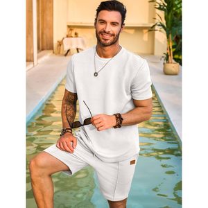 Custom Men's Casual 2-Piece Outfit <b>Short</b> Sleeve T-Shirt <b>Shorts</b> for Summer Beach Vacation Workout <b>Gymnastics</b> for Lounge Vacation - Product Image 6