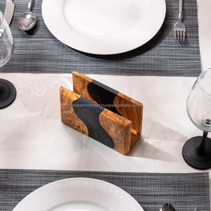 Porte-serviettes moderne en bois et résine Distributeur décoratif Porte-serviettes en papier pour comptoirs de cuisine Tables à dîner par FWE - Product Image 3