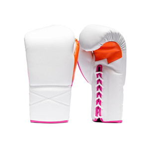 Five B Hot Selling Black & Pink Leather Boxing Gloves Lace-Up Wrist Closure Unisex Boxing Gear for Boxing Training and Sparring - Product Image 6