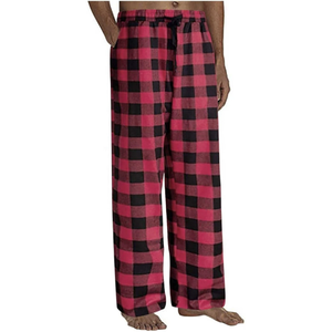 Women's Flannel Pajama Trouser Plaid Sleep Pants Drawstring Waist 100% Cotton Plaid Pajama Trouser Night Sleepwear Flannel Pants - Product Image 5