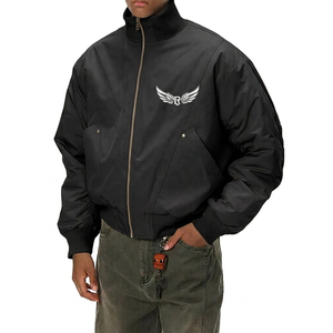 Chaqueta Beige para Hombre, Cuello Alto, Logotipo Bordado, Cierre de Cremallera, Estilo Casual para Otoño - Product Image 3