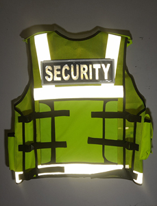 High Visibility <b>Security</b> Vest Hi Viz Tactical Vest Front Zipper Multifunctional Pockets Safety Clothing Guard Uniform Polyester - Product Image 4