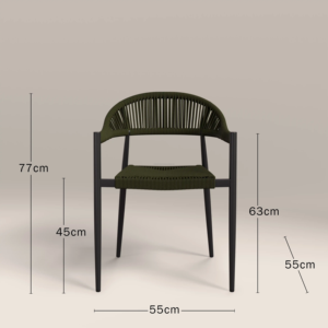 Ensemble de salle à manger d'extérieur avec table ronde en bois et quatre chaises pour la maison et les restaurants - Product Image 5