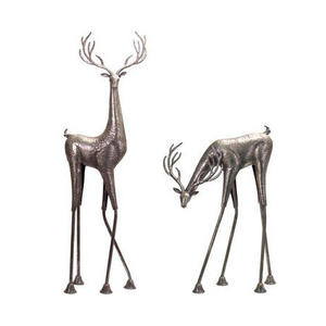 Statue de renne en aluminium de luxe, réutilisable, à suspendre, centre de table de Noël avec finition métallique - Product Image 6