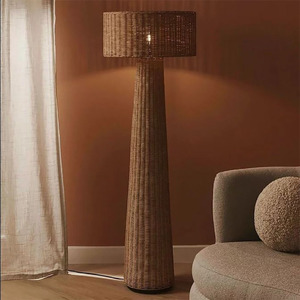 OEM Acceptable Luxury Floor Lamp Creative Vintage Rattan <b>Standing</b> Lamp for Living Room Bed Room from Vietnam Manufacturer - Product Image 2