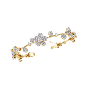 Aniva Jewels 14K Real <b>White</b> Gold Flower <b>Bracelet</b> Lab Grown Diamond Weddings Parties Gifts Wholesale Yellow Gold Jewelry - Product Image 1