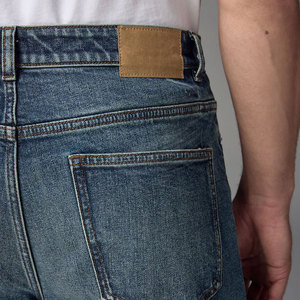 New Arrival Men's Mid Waist Straight Casual Lightweight 100% Cotton Quick Dry Breathable Premium Quality Button Fly Jeans Pant - Product Image 6