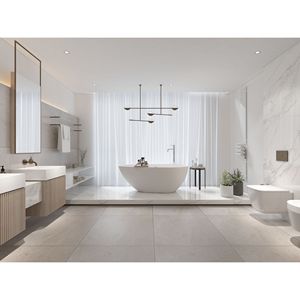 67 \ "di lusso bianco opaco Freestanding solida vasca da bagno con superficie in pietra ingegnerizzata in resina trabocco Pop-up bagno contemporaneo - Product Image 4