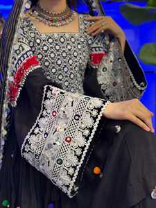 Robes de mariée décontractées afghanes Kuchi, dernier design, pour femmes, avec broderies riches, robe afghane longue jusqu'aux chevilles, respirante, pour femmes - Product Image 4