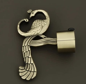 Brass Antique peacock Shape <b>Curtain</b> Bracket rods <b>curtain</b> accessories - Product Image 3