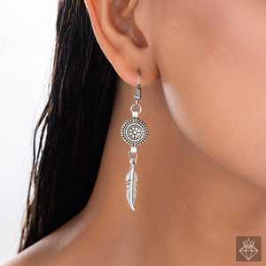 PRAO Silver Serenity: Boho Leaf Danglers - Product Image 2