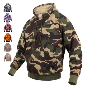 Sweat à capuche camouflage en gros pour hommes, pull à manches longues en coton et polyester, épais et surdimensionné, pour garçons - Product Image 2