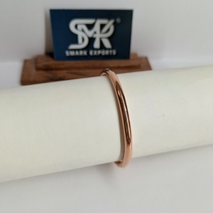Classic Metal Craft Pure Copper <b>Bangle</b> Plain Smooth Finish Adjustable Open Cuff Bracelet Handmade Minimal Design - Product Image 3