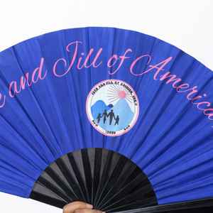Abanico Plegable Azul de Jack and Jill of America, Abanico Promocional con Logotipo, Abanico Grande para Eventos, Accesorio para Fiestas y Bailes - Product Image 6