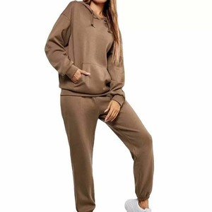 Women's <b>Plus</b> <b>Size</b> Solid Hooded Reversible Breathable Quick Dry Eco-Friendly Tracksuits New Arrivals Stylish 2-Piece Cotton OEM - Product Image 1