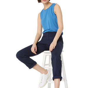Pantalones Chino de Mujer de Corte Regular, Transpirables, Precio al por Mayor, Pantalón Casual con Botones, Cintura Media, Bolsillos Laterales, Logotipo Personalizado - Product Image 5