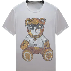 T-shirt pour homme de qualité supérieure avec strass, vente chaude, confortable, prix abordable, respirant, avec logo/design personnalisé - Product Image 2