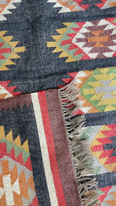 Hallway Entryway Wool Jute <b>Runner</b> <b>Rug</b> Handmade Boho Tribal Geometric Kilim Area Carpet Rustic Home Floor Decor Accent - Product Image 3
