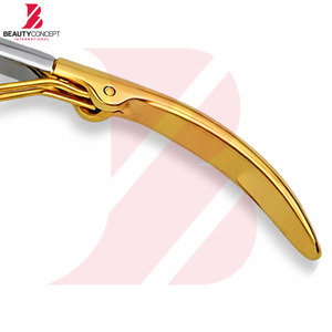 ผลิตภัณฑ์คุณภาพดีที่สุด กรรไกรตัดหนังกำพร้าเคลือบทอง สแตนเลสสองสี ที่ตัดเล็บมืออาชีพ อุปกรณ์ดูแลความงามสำหรับทำเล็บ - Product Image 6