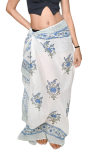 Sarong de plage en coton floral pour femme, léger, paréo, cache-maillot bohème, tenue de villégiature, avec logo à la taille, fabricant de marque privée - Product Image 4