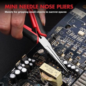 2-Piece 6" Needle Nose Pliers Set – Mini Long Nose & Bent Nose Precision Pliers | <b>Small</b> Fine Tip Jewelry Making <b>Tools</b> - Product Image 5