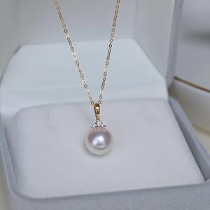 Collar con Colgante de Perla de Agua Dulce y Oro de 18K, Estilo Pestañas con Circonita Blanca Transparente, Collares de Moda - Product Image 4