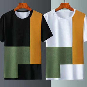 เสื้อยืดคอกลมผ้าฝ้ายแท้ 100% แบบเรียบ แขนสั้น ทรงปกติ ไม่มีโลโก้ สำหรับผู้ชาย - Product Image 4