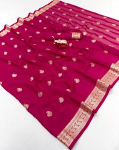 Sari en crêpe de viscose Mysore uni, moderne, pour fêtes et mariages, infroissable, séchage rapide, doux - Product Image 6