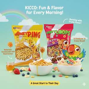 [Paquete] Bolsa de Cereales Instantáneos Kicco Fruity Loops Berry para Niños, Dulces para Desayuno, Preparación Rápida de Comidas, Certificado HALAL, 300g - Product Image 4