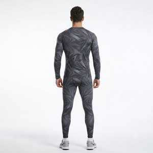Vêtements de compression athlétiques pour hommes, ensemble de rashguard léger, anti-transpiration, vêtements de sport performants, Spandex/Nylon UPF50+ - Product Image 3