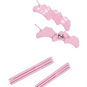 Nouveau produit - Miroir pour extensions de cils en acier inoxydable avec poignée en forme de nuage rose poudré et revêtement diamanté - Personnalisable - Product Image 2