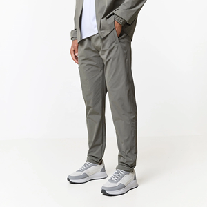 Men's Grey <b>Nylon</b> Tracksuit Zip-Up Jacket <b>Jogger</b> Pants Set Casual Sportswear Outfit Breathable Full Sleeve Solid Color Autumn - Product Image 2