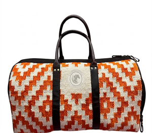 Striped <b>Canvas</b> Travel Duffle <b>Bag</b> Leather Handle Gym Sports Overnight Weekender Carry On Luggage <b>Large</b> Capacity Duffel - Product Image 3