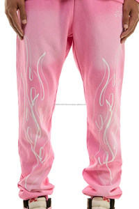 Conjunto Deportivo de Invierno para Hombre, Fabricante OEM, con Cremallera, Estilo Jogging, Lavado Ácido, Parches Bordados, Pantalones Deportivos Acampanados y Sudadera con Capucha, 100% - Product Image 3