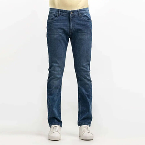Jeans pour hommes bleus avec logo personnalisé OEM, jeans skinny en denim de haute qualité, boutons, pour un style décontracté et professionnel - Product Image 6