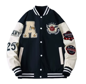 Custom Hip Hop Varsity Jacket Vintage Embroidered Letterman Baseball Jacket Unisex Streetwear <b>Coat</b> - Product Image 2