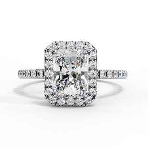 Anillo de Compromiso con Diamante de Corte Radiante, Chapado en Rodio, Estilo Vintage, Certificado IGI, Diamante Cultivado en Laboratorio, Oro de 10K, 14K, 18K, Aniversario, Boda - Product Image 2