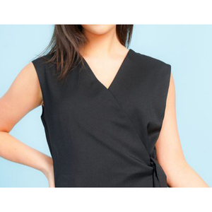 Uniforme de salon de beauté personnalisable avec logo, style enveloppant, en polyester et élasthanne, tunique pour femmes, uniforme de spa - Product Image 3