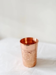 Pure Copper Eco-Friendly Tumbler with Handle 100% Copper Drinking Set for Health Ayurveda Water (Tamra Jal) Outdoor Home Use - Product Image 1