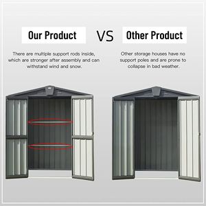 Caseta de Almacenamiento Exterior de Acero Galvanizado de 5.7x3 Pies, Caseta Metálica para Herramientas con Puerta Doble con Cerradura, Modelo 2022 - Product Image 4