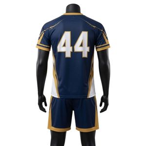 Conjunto de Uniforme de Lacrosse Sublimado Azul Marino y Dorado Unisex, Uniforme Deportivo Ligero de Poliéster para Partidos - Product Image 2