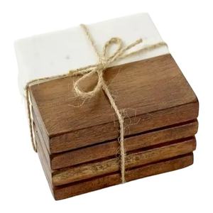 Posavasos de Madera y Piedra de Mármol de Calidad Superior en Oferta, Disponibles para Compradores al por Mayor, Origen: India - Product Image 1