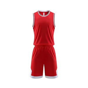 Uniforme de Baloncesto Sublimado Personalizado, Camiseta sin Mangas Roja con Pantalones Cortos, Absorbe la Humedad, Unisex, para Adultos, Ropa Deportiva para Todas las Temporadas - Product Image 4