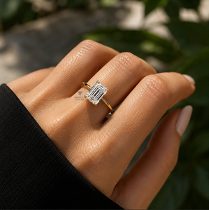 Customizable Emerald Cut 1ct-3ct Solid Yellow Gold 14K 18K IGI Certified CVD HPHT Lab Diamond <b>Rings</b> for Women Engagement Wedding - Product Image 3