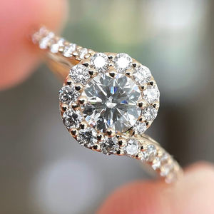 Igi/gia แล็บตัดเพชรวินเทจ14K สีเหลืองแหวนแต่งงาน/งานหมั้นใส่ได้ทั้งชายและหญิงสีขาวทองคุณภาพดีสำหรับงานปาร์ตี้ครบรอบ-คุ้มค่า - Product Image 1