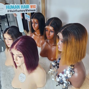 GUGU Combo de Pelucas Bob de 8 Pulgadas, Cabello Humano Virgen Vietnamita, Cierre 2x6, Densidad 200, Pelucas Frontales de Encaje con Hermoso Color - Product Image 4