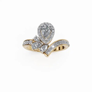 Bague Statement en Moissanite pour Homme, en Argent Plaqué Rhodium, Bijou de Luxe Audacieux avec Solitaire Taille Poire et Structure Robuste - Product Image 1