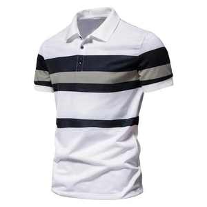 Polo classique pour homme à manches courtes, couleur unie, en mélange de coton respirant, coupe ajustée, infroissable - Product Image 4