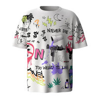 T-shirt surdimensionné à imprimé graffiti pour homme, streetwear, hip hop, tee-shirt imprimé vintage, mode décontractée, personnalisé, unisexe, coton/polyester