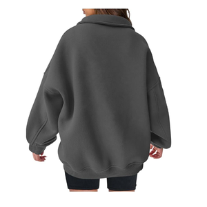 Sudadera extragrande de mujer con media cremallera, informal, de forro polar, holgada, con cremallera de cuarto, de manga larga - Product Image 6